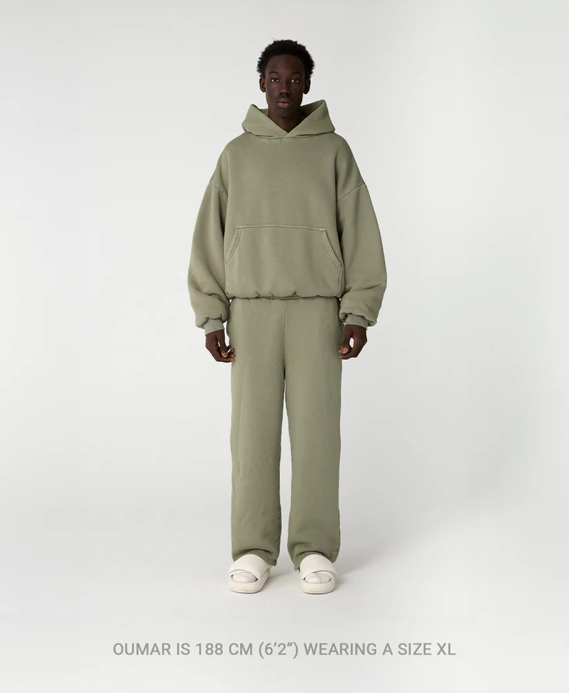 1000 GSM 'Vintage Olive' Double Hoodie