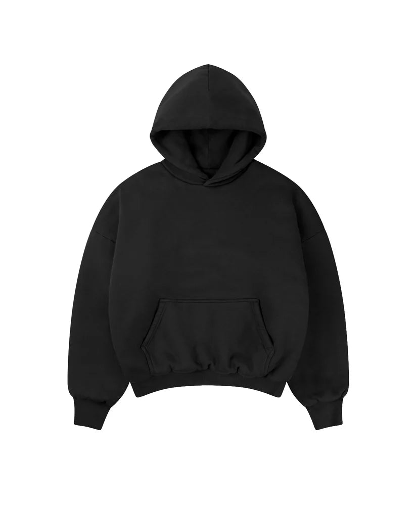 1000 GSM 'Jet Black' Double Hoodie